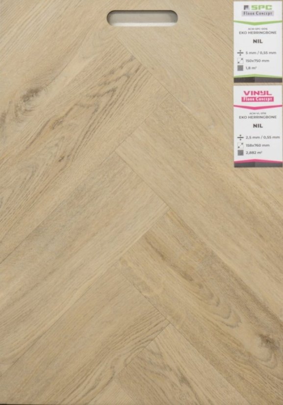 Lepená vinylová podlaha VINYL Floor Concept EKO HERRINGBONE Nil